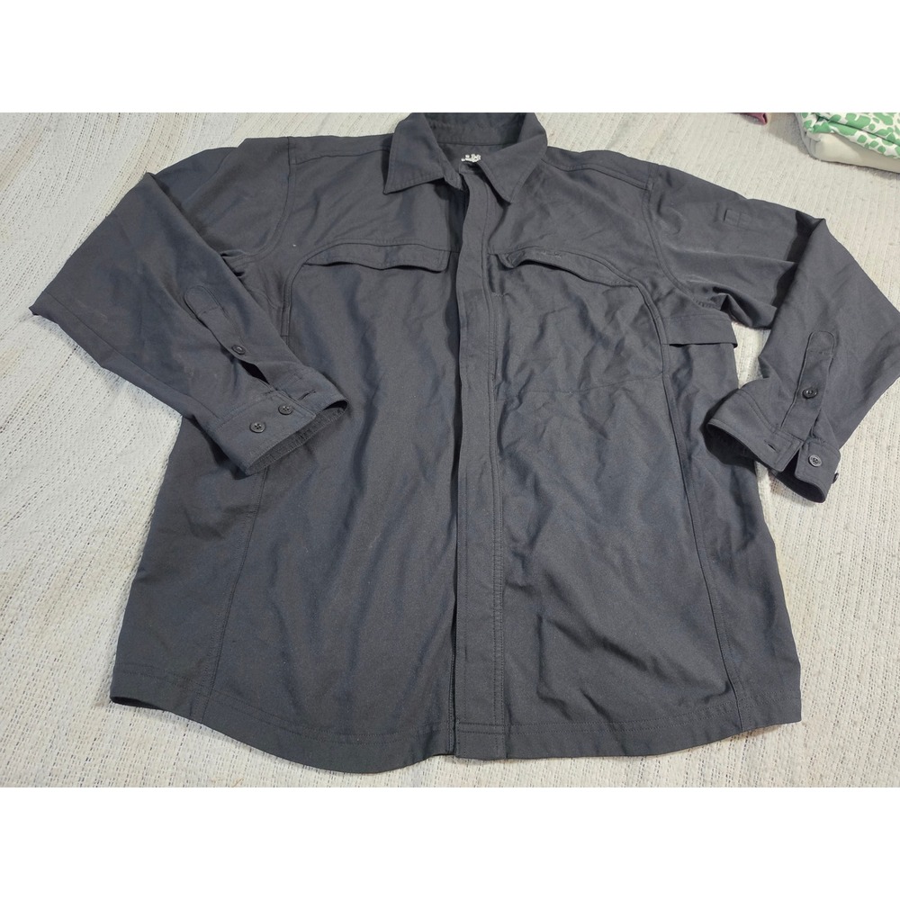 Under Armour Mens Black Tactical Long Sleeve Button Down Utility Shirt Large